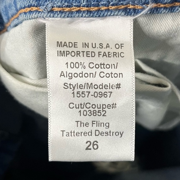 CURRENT/ELLIOT The Fling Boyfriend Fit Tattered Destroy Distressed Jeans - Picture 9 of 9